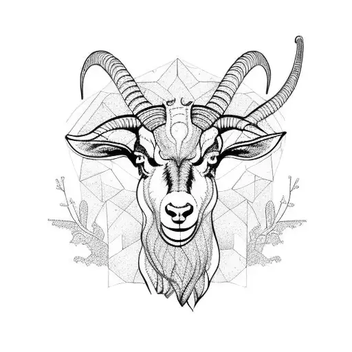 Ferral Big Horn Goat With A Forest As Background