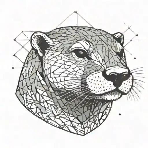 River Otter Head With Space Background