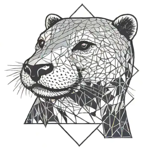 River Otter Head Facing Forward With Space Background