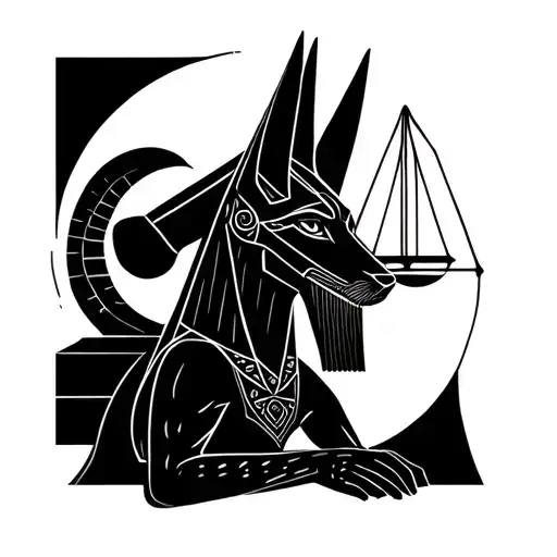 Black Anubis Holding The Balance