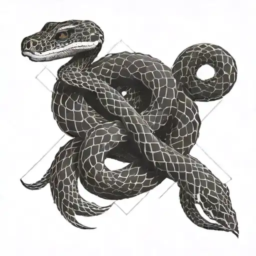 Snake With Invisible Lines Connecting Various Angles