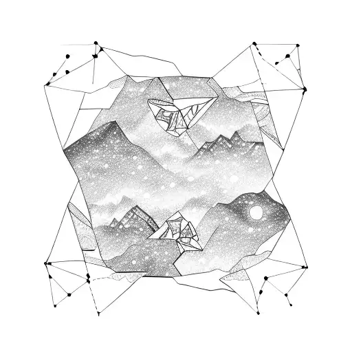 Constellations Forming A Mountain Range