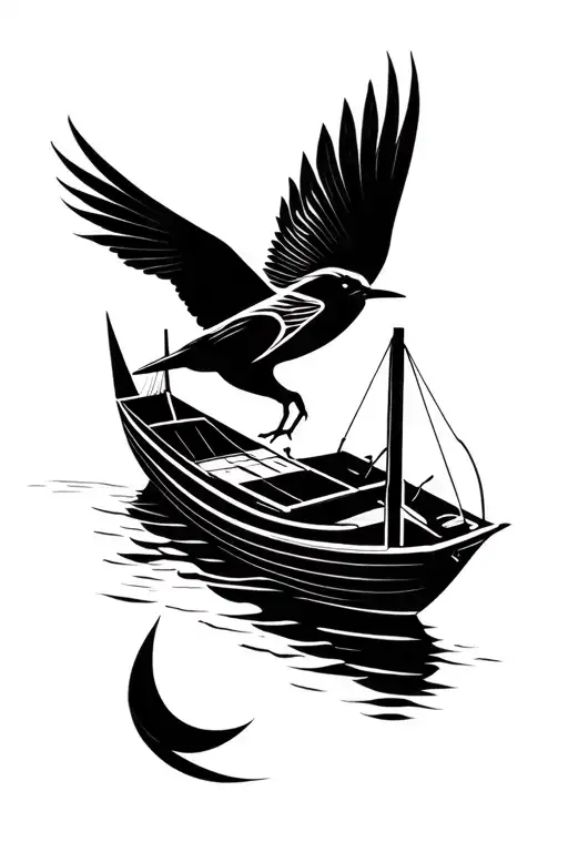 Boat And Bird Fine Traits