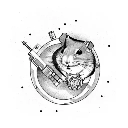 Djungarian Hamster With A Gun