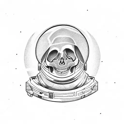 Astronaut With Skull Face