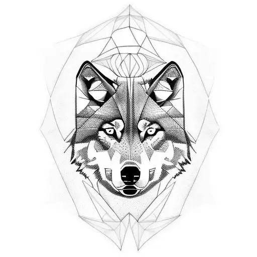 Half Sleeve With Wolf In The Middle