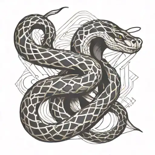 Snake In Abstract Style