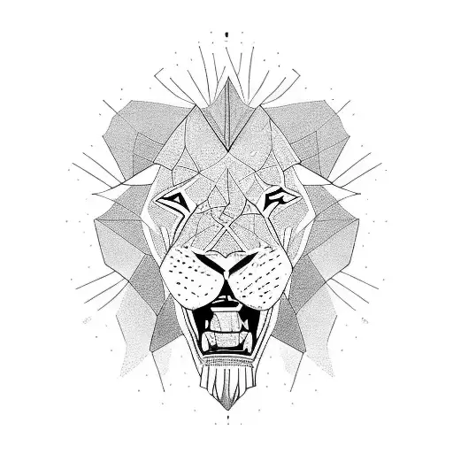 Lion Growling Next To A Cross