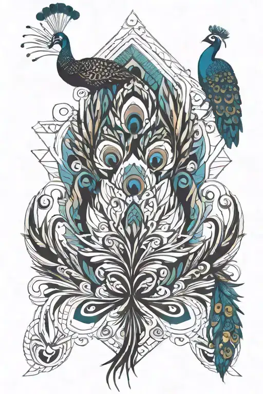 Peacock Feathers Down