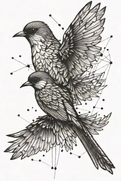 Swallow Birds Flying Dandelion Wind