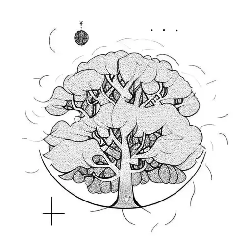 Rooted Plane Tree With Stairs Around It