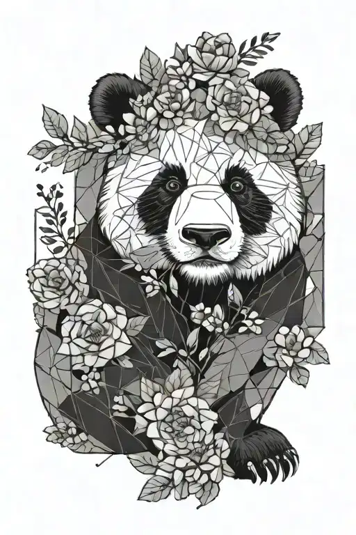 Panda With Acacia Flowers Surrounded By Gummy Bears