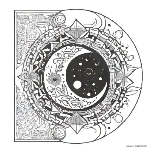 Last Quarter Of Moon With Baby Foot Print