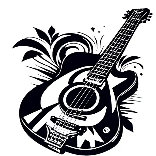 Classic Guitar With A Symbol