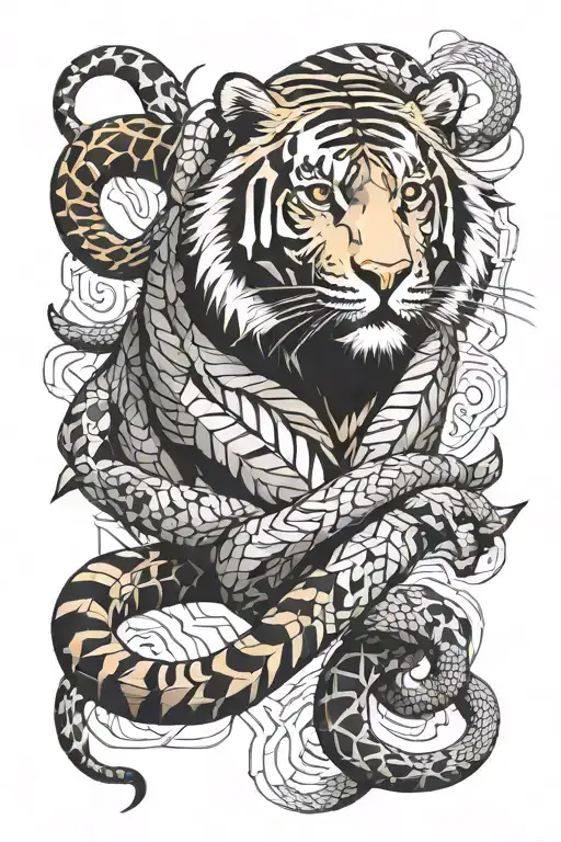 Tiger And Snake Wrapped
