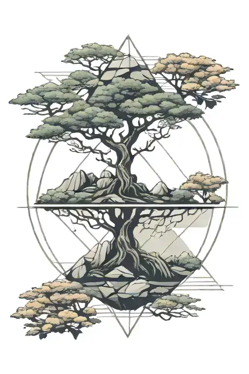 Ikigai Symmetry Abstract Circles And Triangles Bonsai