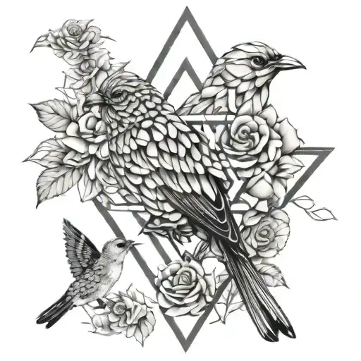 Roses Triangle Bird