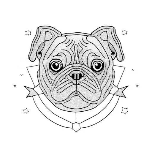 A Black Pug Sitting Giving A Paw