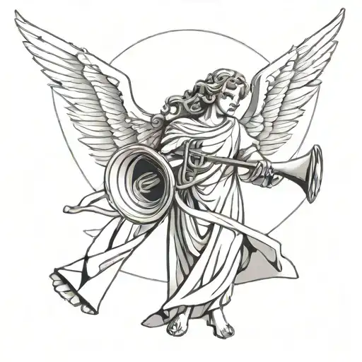Angel Holding A Trumpet