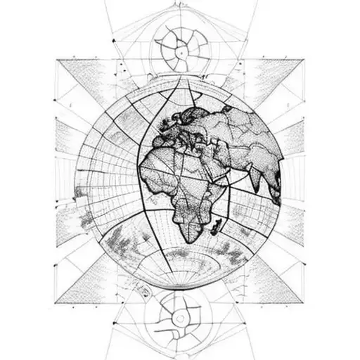 Airplane Seen From Above With World Map Inside Of It