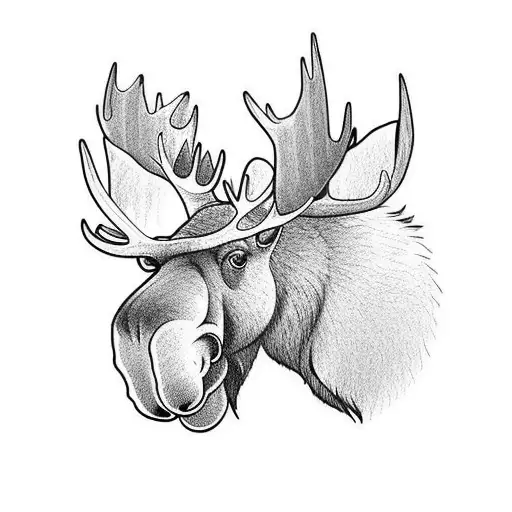 Moose Tattoo For Inner Bicep Placement
