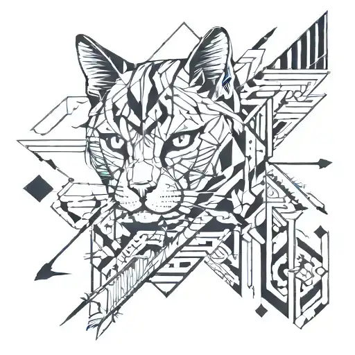 Cat And Arrows Representing Progress