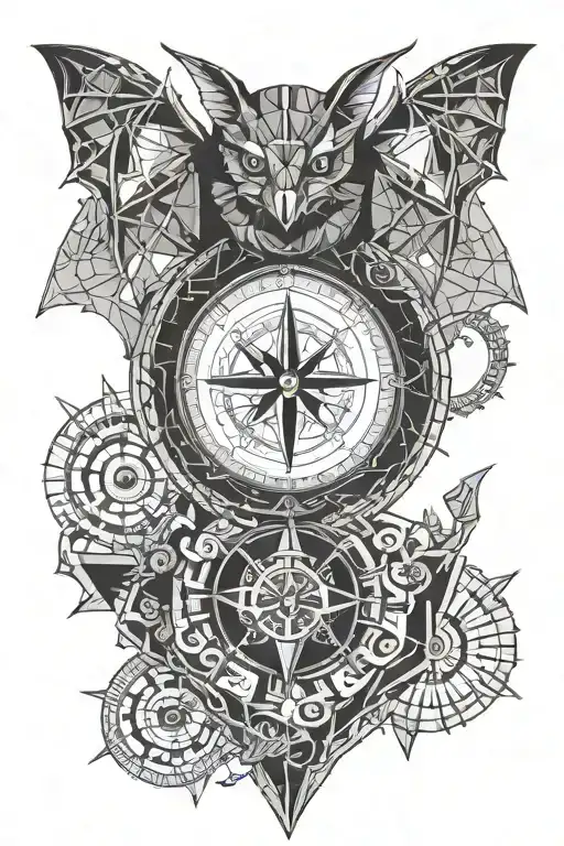 A Bat With A Compass Underneath