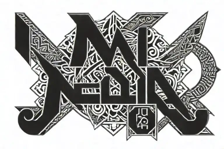 Large Lettering Tattoo On Upper Arm