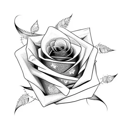 Rose Line Forearm With Shape Embellishments