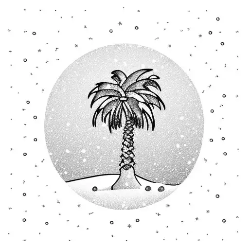 Palm Tree In Snow