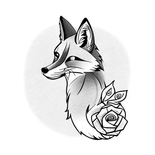 Fox And A Rose