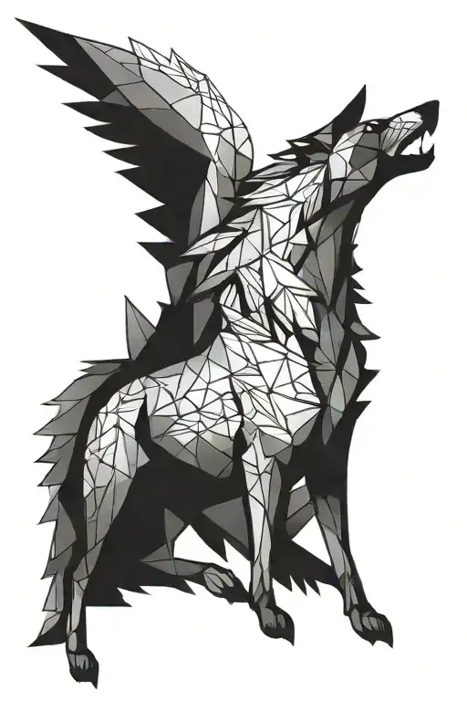 Half Wolf Half Pegasus Soaring