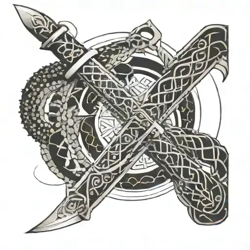 Katana Wrapped By A Snake Tattoo