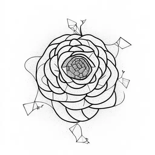 Nature Plant Pattern With Computer Chip Infused