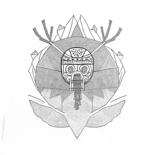 Tlaloc With Tree Leaves