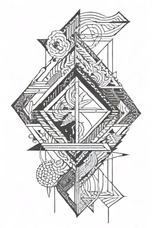 A Band In Arrow Shape Which Signifies Balance Mixed With Yin