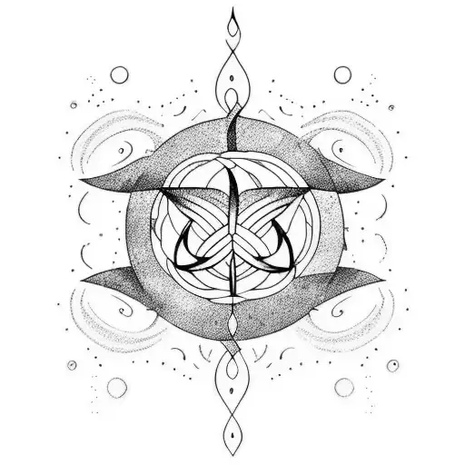 A Minimalist Tattoo Of An Aquarius Symbol Formed By Water Waves