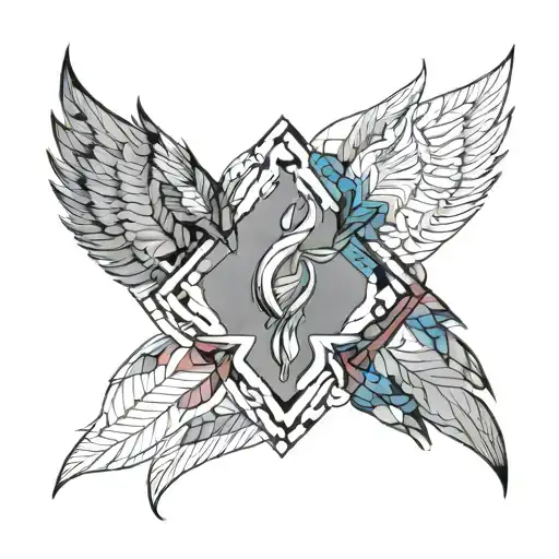 Infinity Phoenix With 7 Chakra Symbols