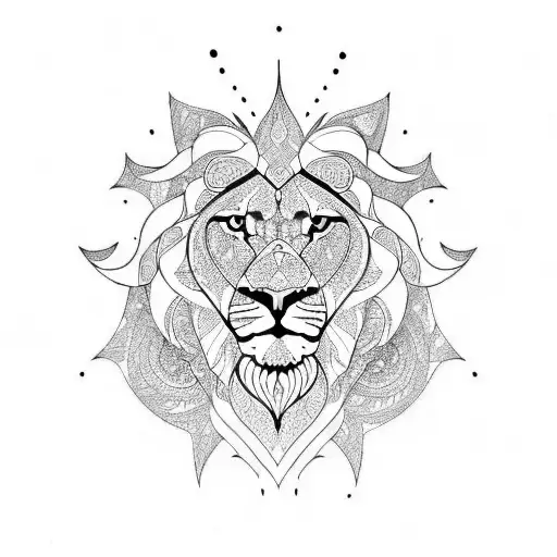 Twin Lions And Mandala