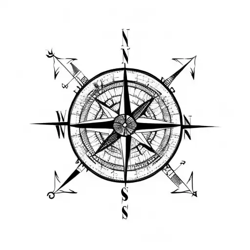 Compass Over A World Map Pointng To Australia From India