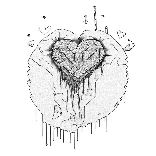 Broken Heart That Is Leaking Blood