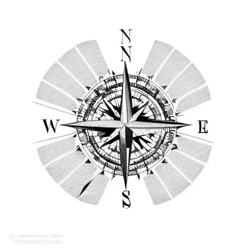Compass With Palm Tree