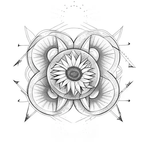 Sunflowers United By An Arrow