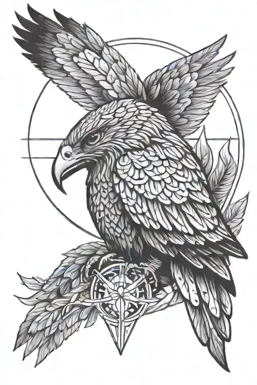 Hawk With A Halo And Sacred Heart