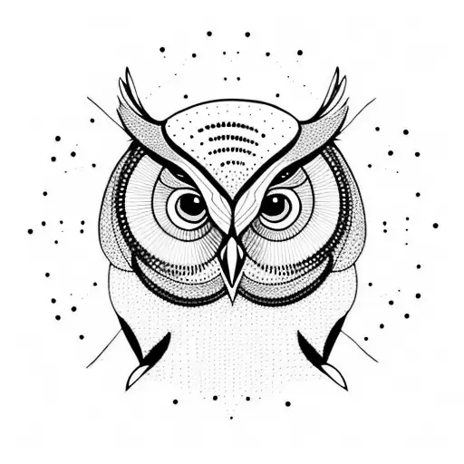 Owl With A Brush And Pen