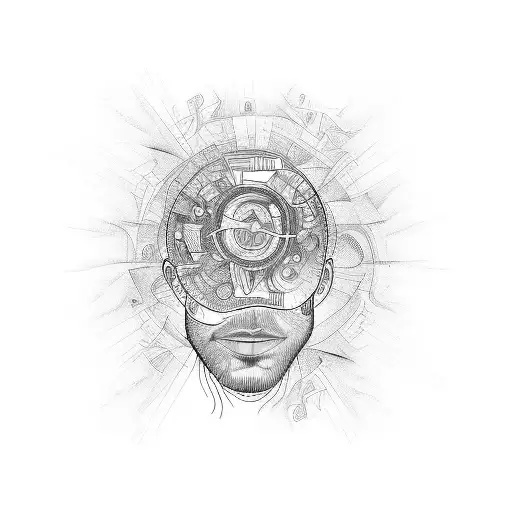 Chaotic Adhd Mind Portrait Demonstrating My Strong Mental Health