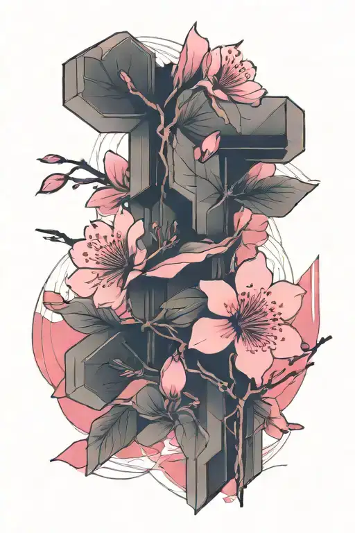 Japanese Cherry Blossom Wrapping Around Fore Arm