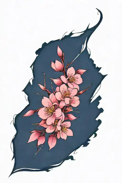 Japanese Cherry Blossom Wrapping Around Fore Arm