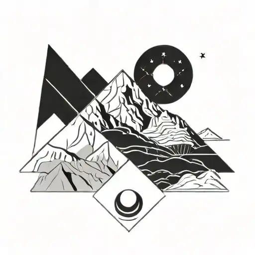 Algerian Mountains With A Moon Made