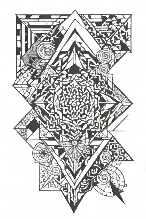 Tattoo Geometric Lines Only Use Black